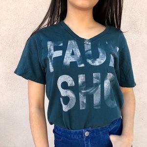 Vintage Dark Green Oversized Graphic Tee